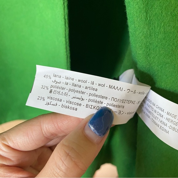 NEW Zara soft wool blend coat green - Picture 9 of 12